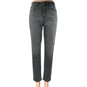 American Eagle Stretch Women's Black High Waisted Tapered Denim Jeans Size 0
